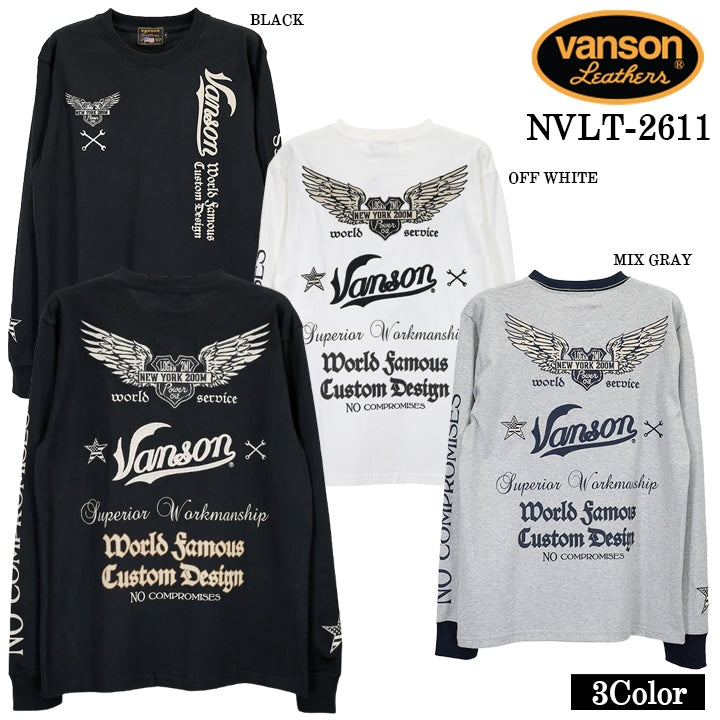 VANSON TEE L/S T-SHIRT バンソン 天竺 ロンT 長袖Tシャツ メンズ nvlt