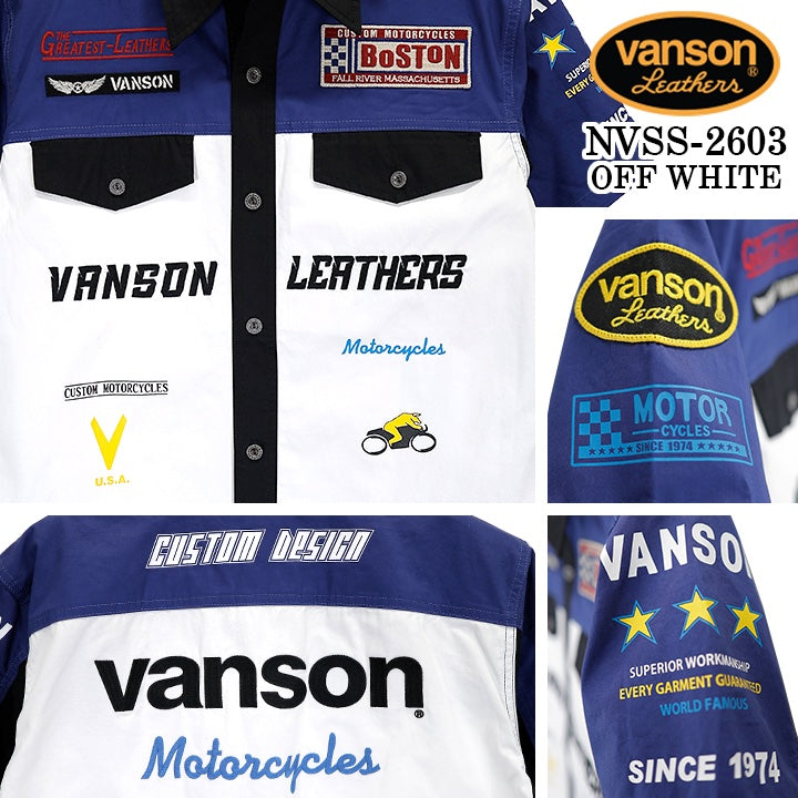 VANSON S/S RACING SHIRT バンソン レーシングシャツ 半袖シャツ nvss-2603