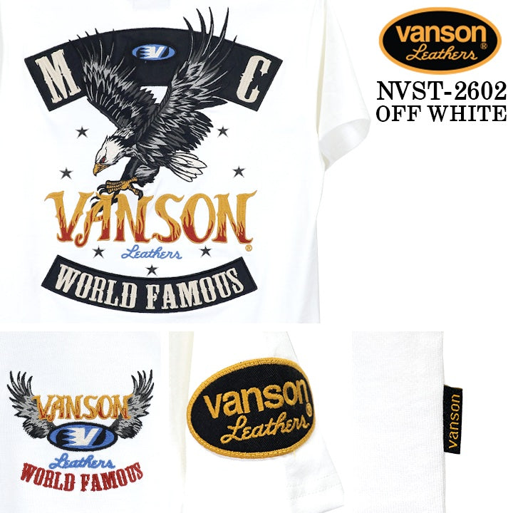 VANSON TEE S/S T-SHIRT バンソン 天竺 半袖Tシャツ nvst-2602