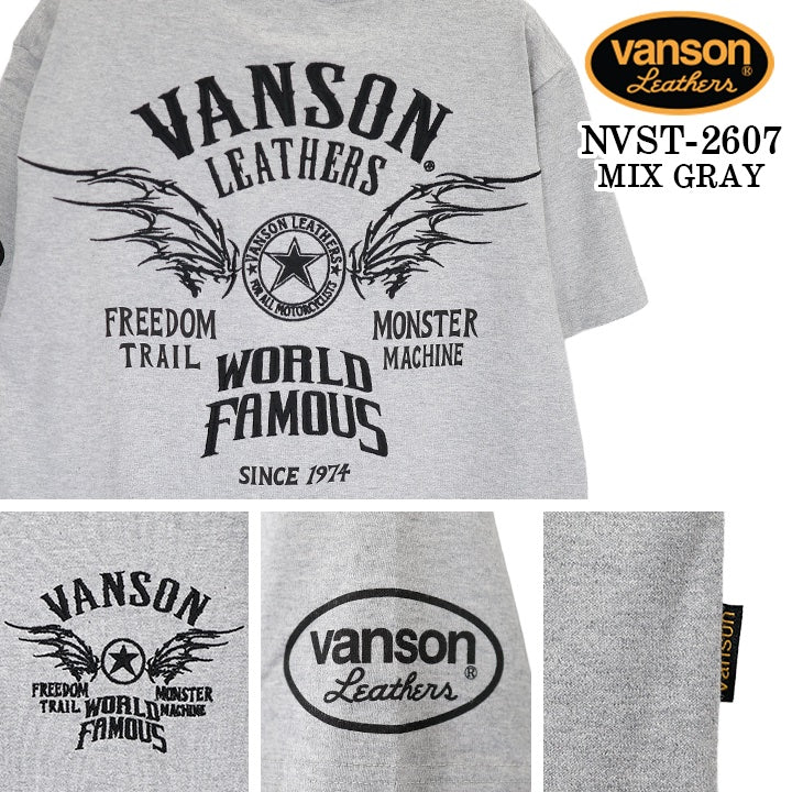 VANSON TEE S/S T-SHIRT バンソン 天竺 半袖 Tシャツ nvst-2607