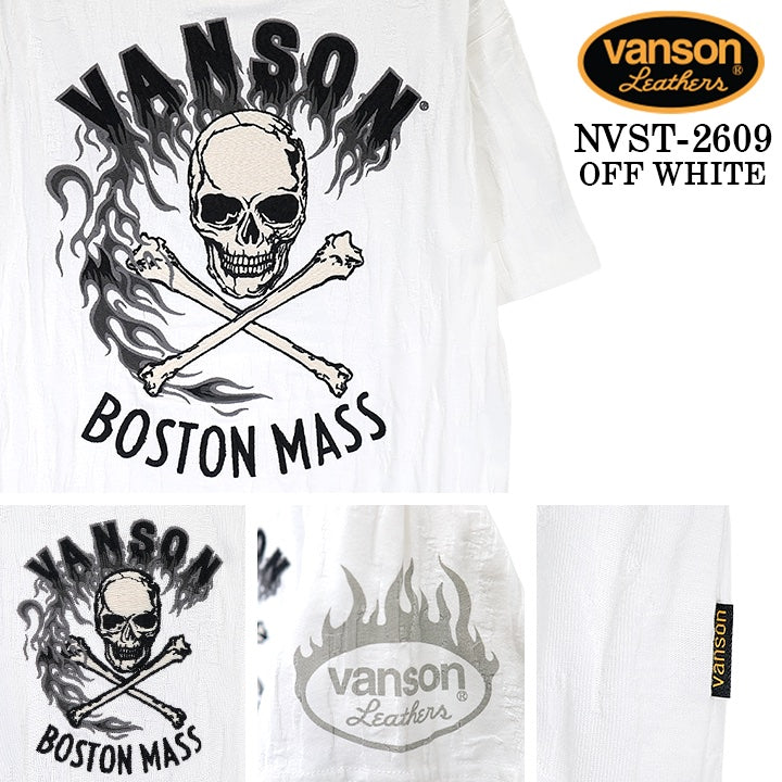 VANSON TEE JACQUARD S/S T-SHIRT バンソン ジャカード 天竺 半袖 Tシャツ nvst-2609