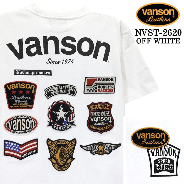 VANSON TEE S/S T-SHIRT バンソン 天竺 半袖 Tシャツ nvst-2620