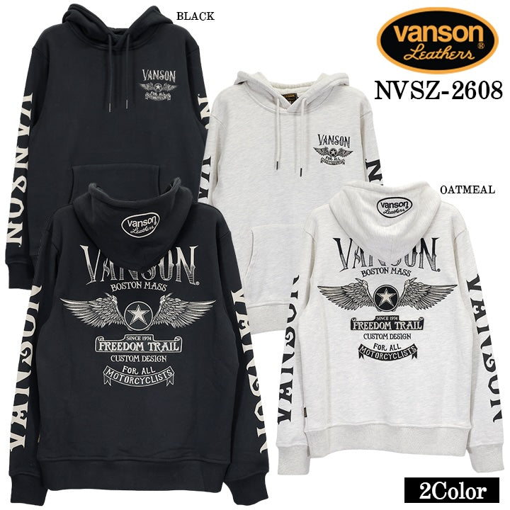 VANSON HOODIE P/O PARKA FLYING バンソン フーディ 裏毛 プルパーカー