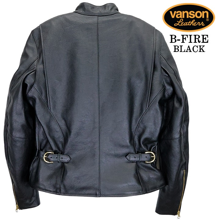 VANSON Leathers RIDERS JACKET バンソン シングル ライダース レザージャケット ライニング付き 革ジャン スタンドカラー b-fire