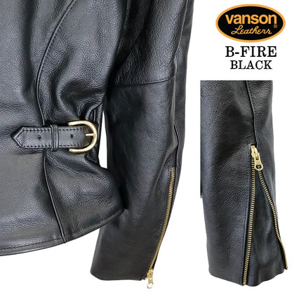 VANSON Leathers RIDERS JACKET バンソン シングル ライダース レザージャケット ライニング付き 革ジャン スタンドカラー b-fire