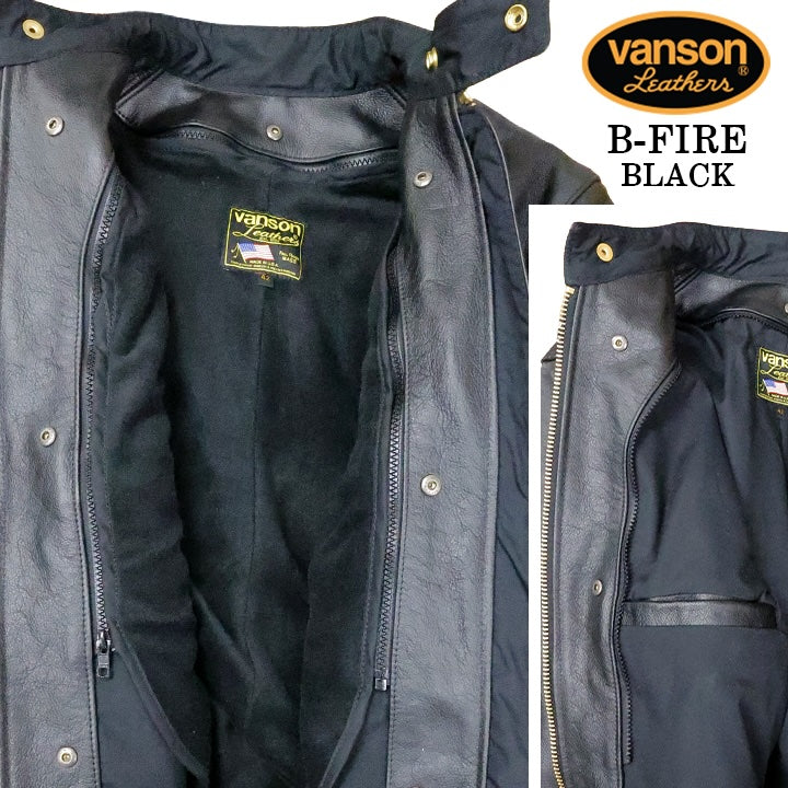 VANSON Leathers RIDERS JACKET バンソン シングル ライダース レザージャケット ライニング付き 革ジャン スタンドカラー b-fire