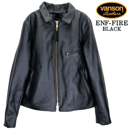 VANSON Leathers RIDERS JACKET バンソン シングル ライダース レザージャケット 襟付き 革ジャン enf-fire