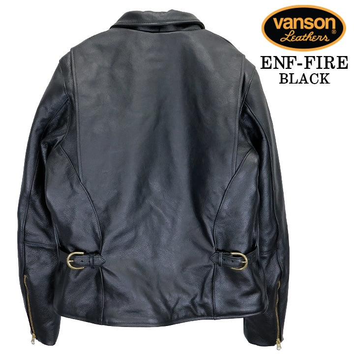 VANSON Leathers RIDERS JACKET バンソン シングル ライダース レザージャケット 襟付き 革ジャン enf-fire