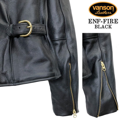 VANSON Leathers RIDERS JACKET バンソン シングル ライダース レザージャケット 襟付き 革ジャン enf-fire
