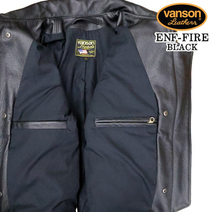 VANSON Leathers RIDERS JACKET バンソン シングル ライダース レザージャケット 襟付き 革ジャン enf-fire