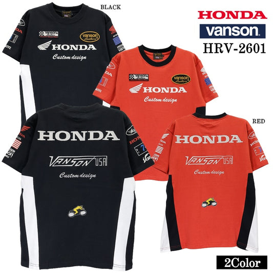 HONDA VANSON TEE S/S T-SHIRT ホンダ バンソン コラボ 天竺 半袖 Tシャツ hrv-2601