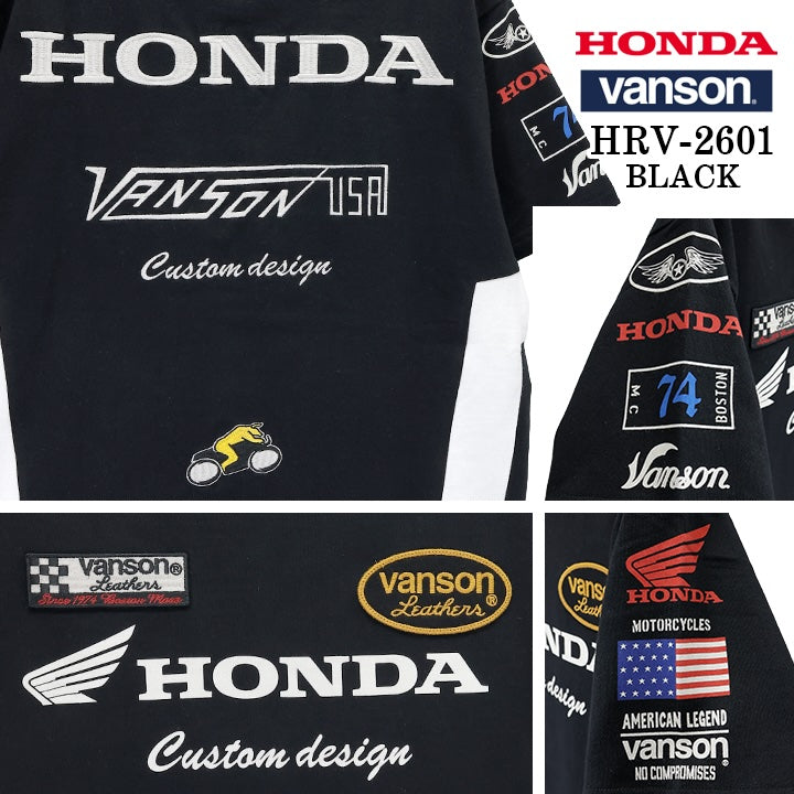 HONDA VANSON TEE S/S T-SHIRT ホンダ バンソン コラボ 天竺 半袖 Tシャツ hrv-2601