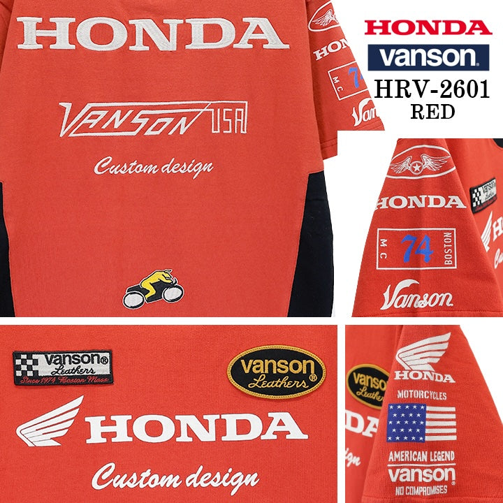 HONDA VANSON TEE S/S T-SHIRT ホンダ バンソン コラボ 天竺 半袖 Tシャツ hrv-2601