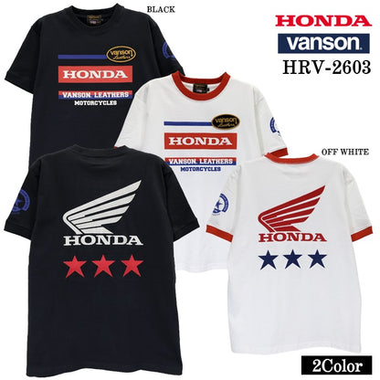 HONDA VANSON TEE S/S T-SHIRT ホンダ バンソン コラボ 天竺 半袖 Tシャツ hrv-2603