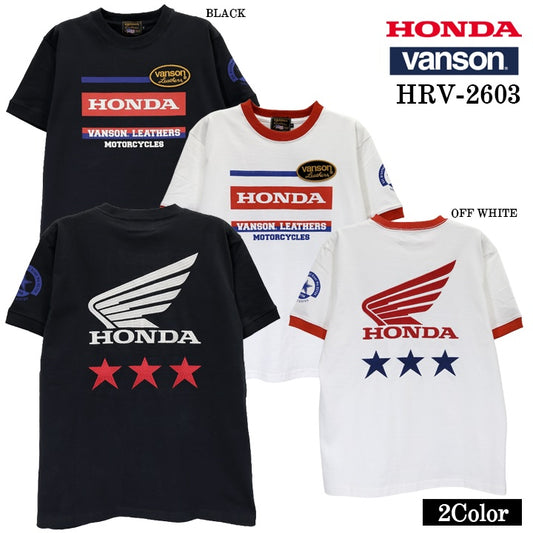HONDA VANSON TEE S/S T-SHIRT ホンダ バンソン コラボ 天竺 半袖 Tシャツ hrv-2603