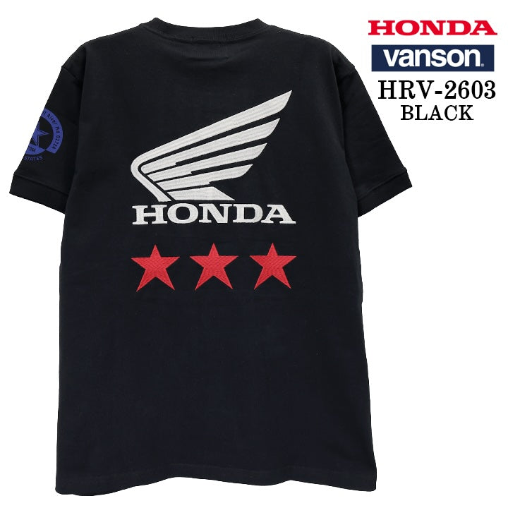 HONDA VANSON TEE S/S T-SHIRT ホンダ バンソン コラボ 天竺 半袖 Tシャツ hrv-2603