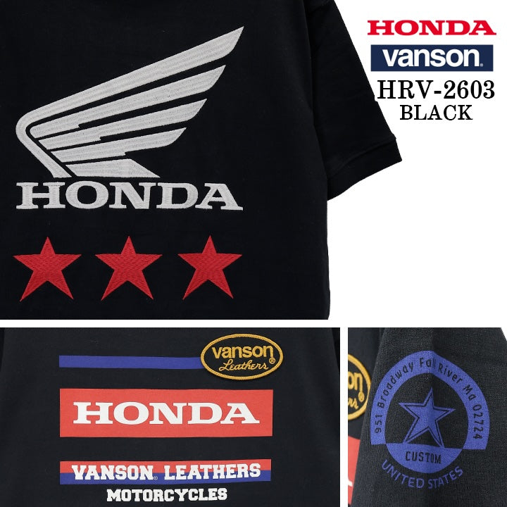 HONDA VANSON TEE S/S T-SHIRT ホンダ バンソン コラボ 天竺 半袖 Tシャツ hrv-2603