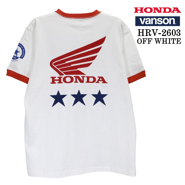 HONDA VANSON TEE S/S T-SHIRT ホンダ バンソン コラボ 天竺 半袖 Tシャツ hrv-2603