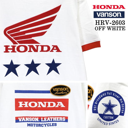 HONDA VANSON TEE S/S T-SHIRT ホンダ バンソン コラボ 天竺 半袖 Tシャツ hrv-2603