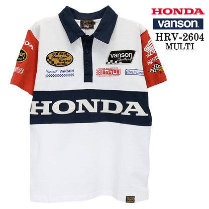 HONDA VANSON TEE S/S POLO SHIRT ホンダ バンソン コラボ 天竺 半袖 ポロシャツ hrv-2604