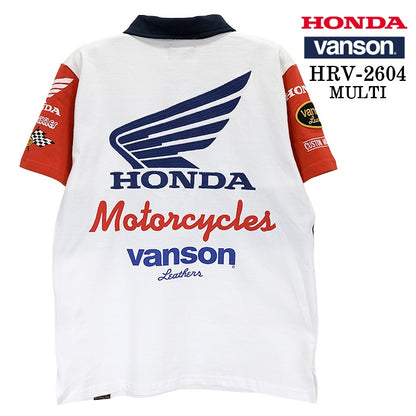 HONDA VANSON TEE S/S POLO SHIRT ホンダ バンソン コラボ 天竺 半袖 ポロシャツ hrv-2604