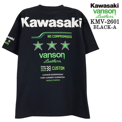 KAWASAKI VANSON TEE S/S T-SHIRT カワサキ バンソン コラボ 天竺 半袖 Tシャツ kmv-2601
