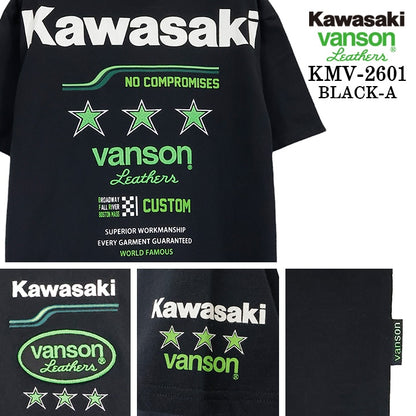 KAWASAKI VANSON TEE S/S T-SHIRT カワサキ バンソン コラボ 天竺 半袖 Tシャツ kmv-2601