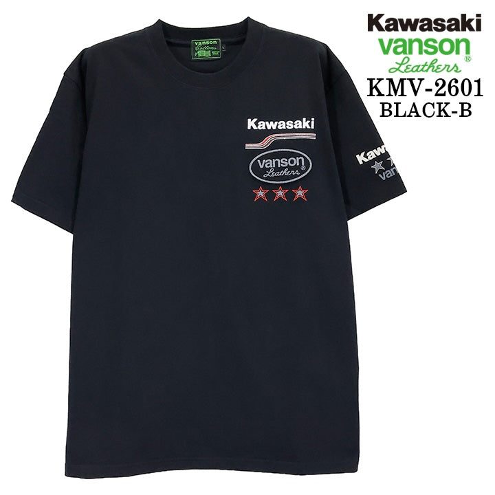 KAWASAKI VANSON TEE S/S T-SHIRT カワサキ バンソン コラボ 天竺 半袖 Tシャツ kmv-2601