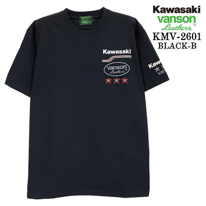 KAWASAKI VANSON TEE S/S T-SHIRT カワサキ バンソン コラボ 天竺 半袖 Tシャツ kmv-2601