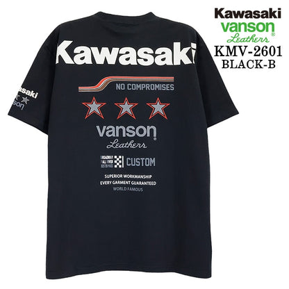 KAWASAKI VANSON TEE S/S T-SHIRT カワサキ バンソン コラボ 天竺 半袖 Tシャツ kmv-2601