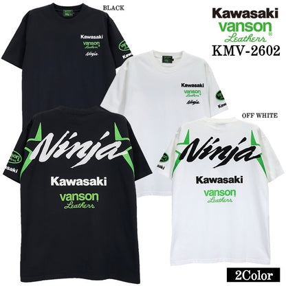 KAWASAKI VANSON TEE S/S T-SHIRT カワサキ バンソン コラボ 天竺 半袖 Tシャツ kmv-2602