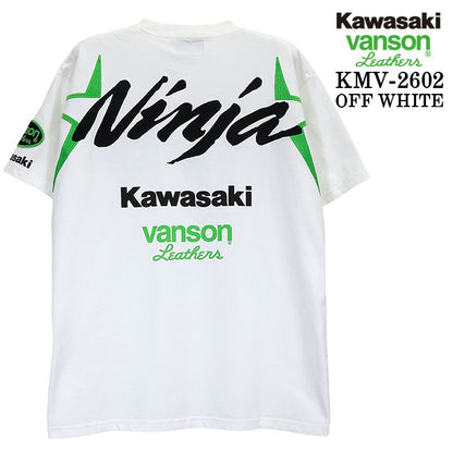 KAWASAKI VANSON TEE S/S T-SHIRT カワサキ バンソン コラボ 天竺 半袖 Tシャツ kmv-2602