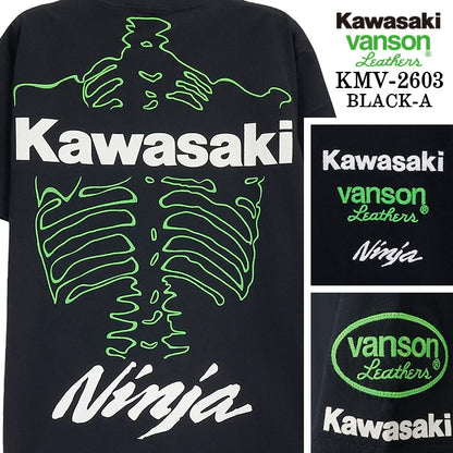 KAWASAKI VANSON TEE S/S T-SHIRT カワサキ バンソン コラボ 天竺 半袖 Tシャツ kmv-2603