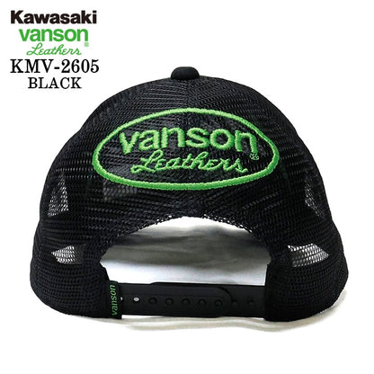 KAWASAKI VANSON TWILL MESH CAP カワサキ バンソン コラボ ツイル メッシュ キャップ 帽子 kmv-2605