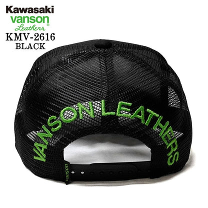 KAWASAKI VANSON TWILL MESH CAP カワサキ バンソン コラボ ツイル メッシュ キャップ 帽子 kmv-2616