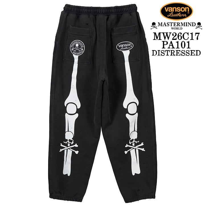 MASTERMIND VANSON SWEAT PANTS DAMAGE マスターマインド バンソン コラボ スウェットパンツ ダメージ加工 mw26c17-pa101