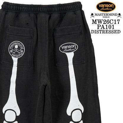 MASTERMIND VANSON SWEAT PANTS DAMAGE マスターマインド バンソン コラボ スウェットパンツ ダメージ加工 mw26c17-pa101