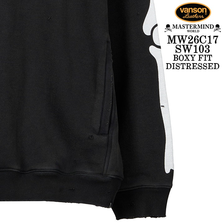 MASTERMIND VANSON CREWNECK SWEATSHIRT DAMAGE [BOXY FIT] マスターマインド バンソン スウェット ダメージ加工 mw26c17-sw103