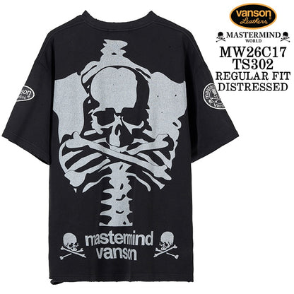 MASTERMIND VANSON Thermal S/S TEE DAMAGE[REGULAR FIT] マスターマインド バンソン サーマル 半袖Tシャツ ダメージ加工 mw26c17-ts302