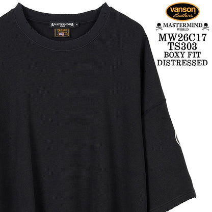 MASTERMIND VANSON Thermal S/S TEE DAMAGE [BOXY FIT] マスターマインド バンソン サーマル 半袖Tシャツ ダメージ加工 mw26c17-ts303