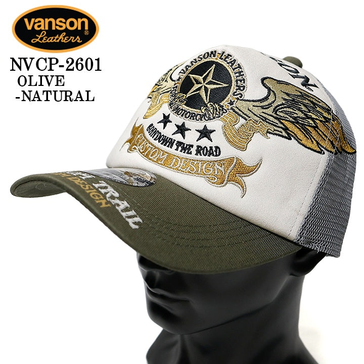 VANSON TWILL MESH CAP バンソン ツイル メッシュ キャップ 帽子 nvcp-2601