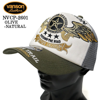 VANSON TWILL MESH CAP バンソン ツイル メッシュ キャップ 帽子 nvcp-2601