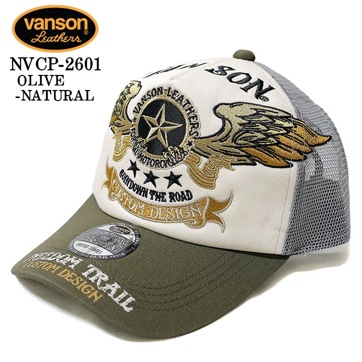 VANSON TWILL MESH CAP バンソン ツイル メッシュ キャップ 帽子 nvcp-2601