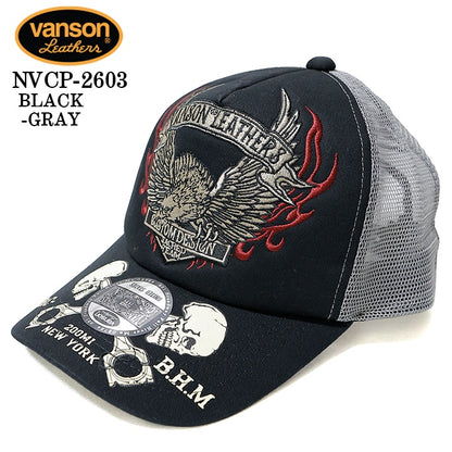 VANSON TWILL MESH CAP バンソン ツイル メッシュ キャップ 帽子 nvcp-2603