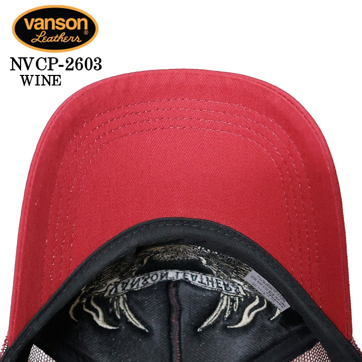 VANSON TWILL MESH CAP バンソン ツイル メッシュ キャップ 帽子 nvcp-2603