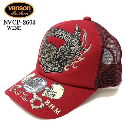 VANSON TWILL MESH CAP バンソン ツイル メッシュ キャップ 帽子 nvcp-2603