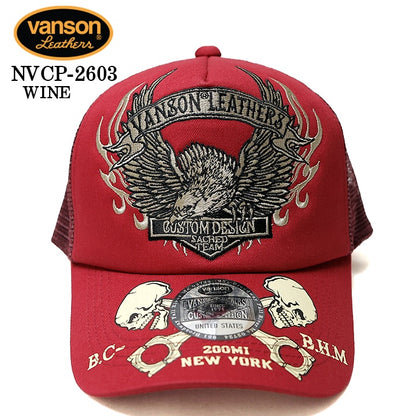 VANSON TWILL MESH CAP バンソン ツイル メッシュ キャップ 帽子 nvcp-2603