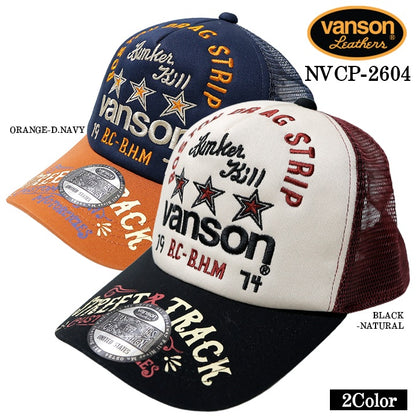 VANSON TWILL MESH CAP バンソン ツイル メッシュ キャップ 帽子 nvcp-2604