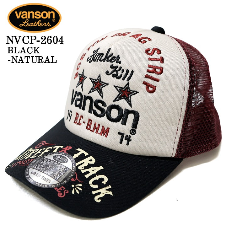 VANSON TWILL MESH CAP バンソン ツイル メッシュ キャップ 帽子 nvcp-2604