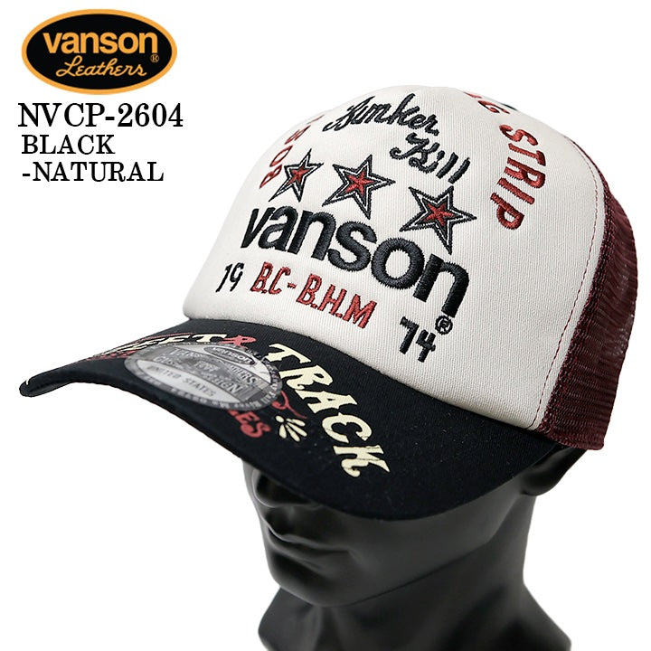 VANSON TWILL MESH CAP バンソン ツイル メッシュ キャップ 帽子 nvcp-2604